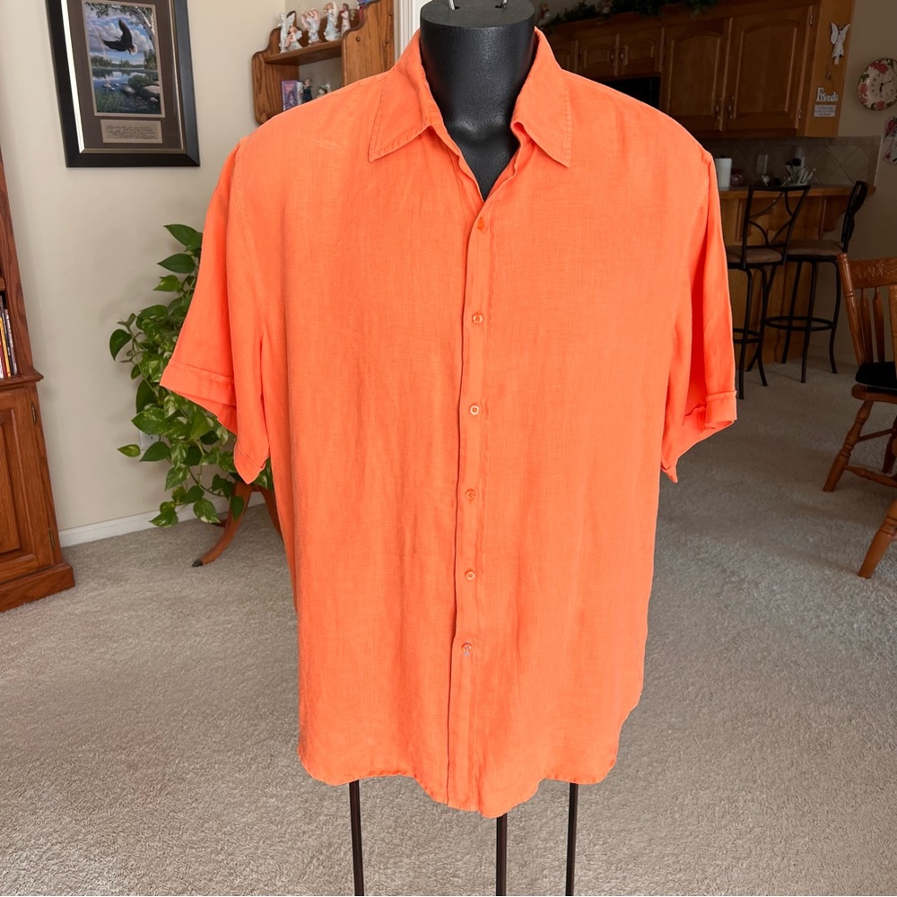 Saks Fifth Avenue Vibrant Orange Casual Shirt
